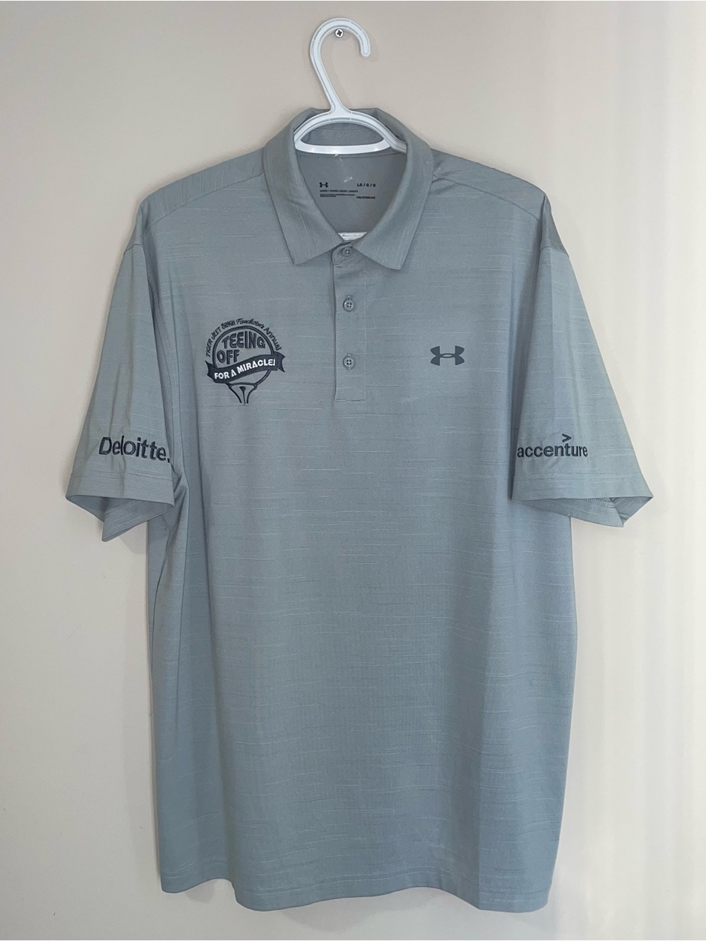 Under Armour Men’s Golf Polo Shirt Gray - Deloitte Teeing Off for a Miracle (A3)